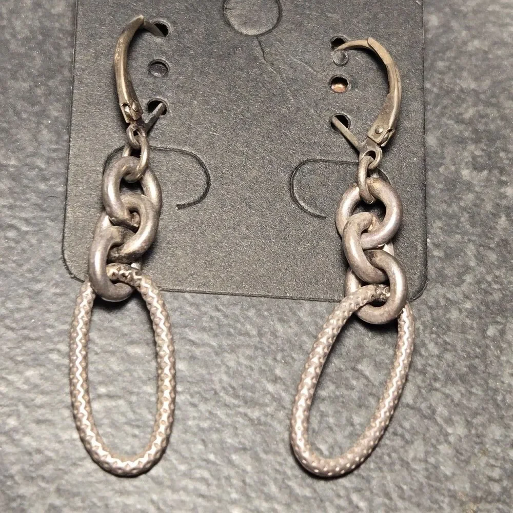 Chain link dangly Sterling Silver Earrings